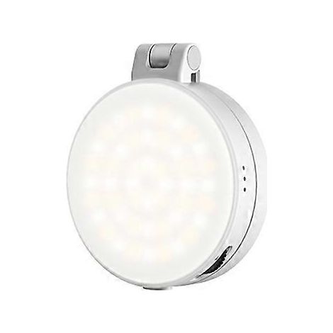 Miroir de maquillage magnétique rotatif à rabat VRIG Beauty Selfie Phone avec clip magnétique, miroir et lumière (blanc) ( )