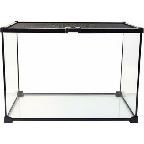 Terrario per rettili, in vetro resistente, habitat sicuro, struttura impilabile, ventilazione ottimale, adatto a serpenti e anfibi, ideale per principianti, 50x30x35 cm (1/5)