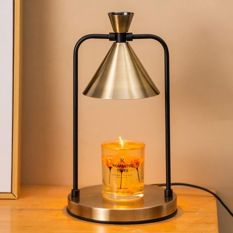 Scaldacandele con dimmer, timer 2H/4H/8H, luminosità regolabile, compatibile con candele piccole e grandi, con due lampadine da 35W. (1/4)