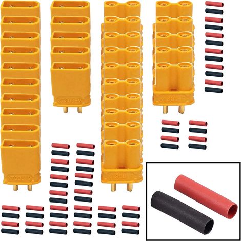 15 Paires Connecteur Connecteurs de Batterie 15 pcs Mâles et 15 pcs Femelles, Bullet Connectors, pour Batteries Lipo RC (1/5)