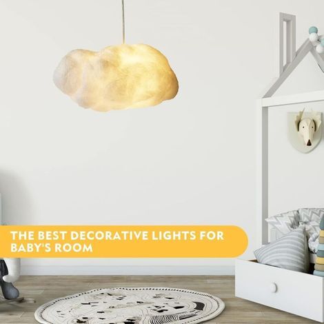 Plafonnier Nuage Blanc Design Moderne Coton Scandinave Chambre Enfant Fille Salon Hotel Restaurant 30x20cm (1/3)