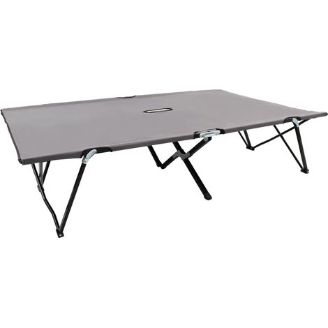 Tumbona doble plegable acero gris vidaXL (1/2)