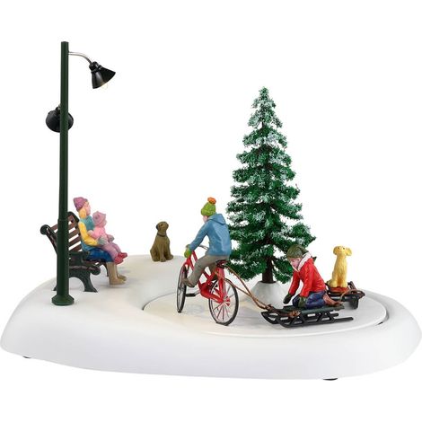 Lemax Snowbiking With dad 34087 villaggio di natale (1/2)