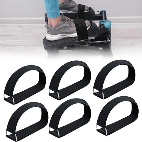 Pedal Strap - Adjustable Foot Strap for Elliptical Machine Leg Exerciser Stepper Exercise Bike - 24 Inch - Polyester Nylon - Pack of 2 (1/3)