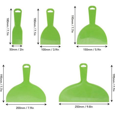 Grattoir à mastic Grattoirs à mastic en plastique, ensemble de spatules flexibles, outil de grattoir à bricolage ragreage) (1/5)