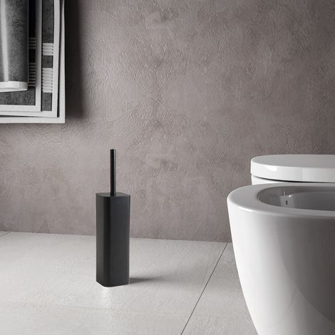 Gedy Jack porta scopino wc da terra con ciuffo in setole nero opaco codice prod: 000013341400000