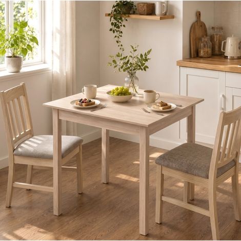 Tavolo da pranzo quadrato in pino, 75 x 75 x 76 cm, naturale, OKWISH (1/5)