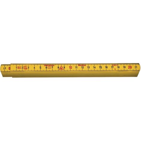 Mètre pliant en fibre de verre jaune 2 m x 15 mm HULTAFORS