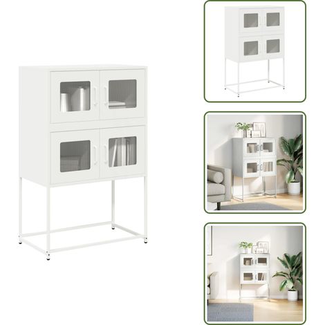 Buffet haut blanc 68x39x107 cm acier - Buffet - Buffets - Armoire - Armoire Latérale (1/5)