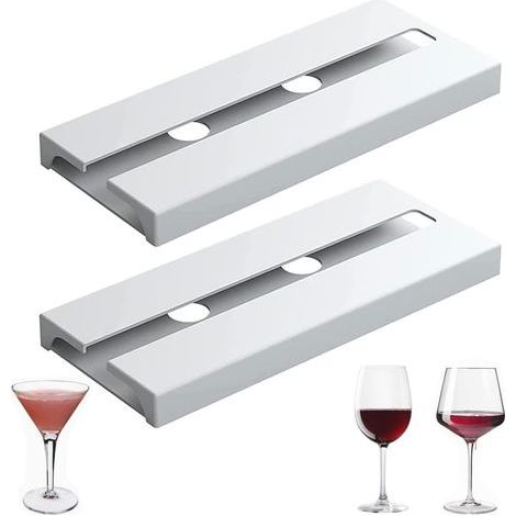 (White, 2) 25.3112cm Hanging Wine Glass Holder - No Drilling Required, Large Capacity, Hanging Wine Glass Holder for Kitchen Bar (1/5)
