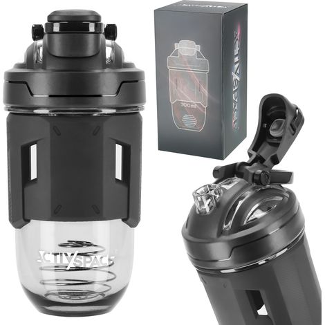 Tritan Sport-Shaker für Nahrungsergänzungsmittel, 700 ml – schwarz