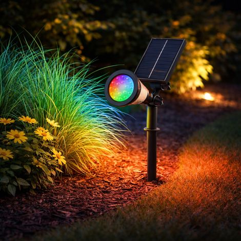 Solar-LED-Leuchtfeuer 3000 K Panel: 5,5 V/1,1 W Akku: 3,7 V/1200 mAh  [WR-SW6069-RGB]