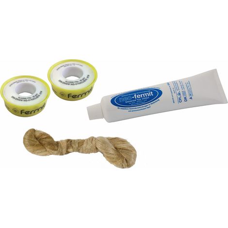 Neo Fermit Set 150g Tube, 2 x PTFE-Band, 50g Flachs-Zopf 01062 (1/4)