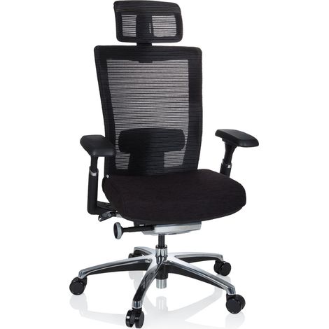 Bürostuhl NOVA PRO I ALU Stoff schwarz hjh OFFICE (1/5)