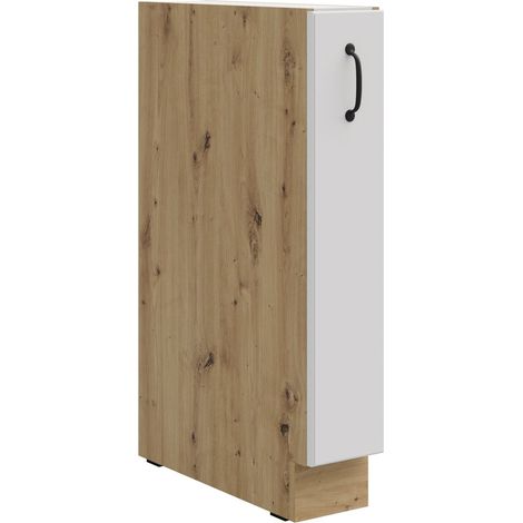 Unterschrank 15 Schrankauszug Stilo Weiß + Eiche Artisan Küchenzeile Küchenblock Küche Landhaus (1/4)