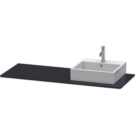 Consola Duravit XSQUARE 16x1400x550mm con recorte recto negro de alto brillo (1/3)