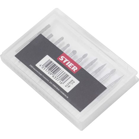 STIER HM Frässtifte-Set 10-tlg. 3 mm Schaft