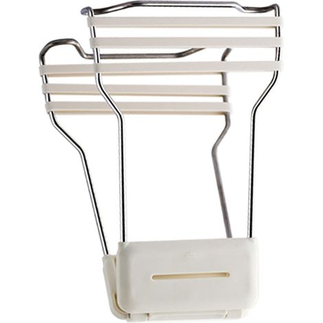 Attrape-bol cuisine en acier inoxydable bleu gris pour saisir assiette chaude anti-brûlure avec bandes silicone gris blanc (1/5)