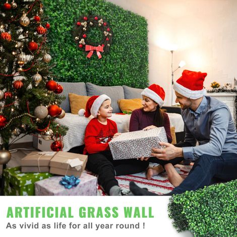24 panneaux de haie artificielle en buis PE 100%, brise-vue végétal 50x50cm, mur végétalisé vert pour déco jardin terrasse intérieur extérieur (1/5)