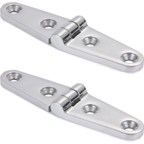 （SUS316 100mm x 25mm 2pcs）Stainless Steel Door Hinge Mirror Polished Furniture Hinges for Marine Boat Hinges
