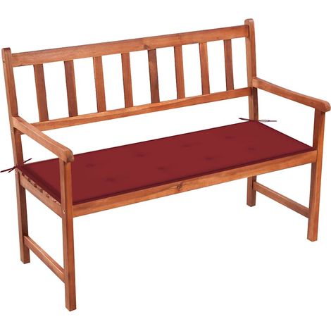 Banc de jardin avec coussin 120 cm Bois d'acacia massif