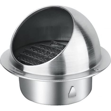 Round stainless steel ventilation grille for external wall ventilation slots, flap cover for ventilation slots, 80 mm MUMU (1/4)