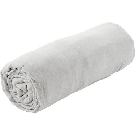 OUREA - Drap Housse 200x200cm Gaze de Coton Nuage