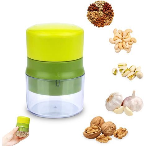 Broyeur à noix manuel portable, idéal pour les épices et les noix, convenant à toutes les noix, noix de pécan, noix, amandes, noisettes, etc., vert (1/5)
