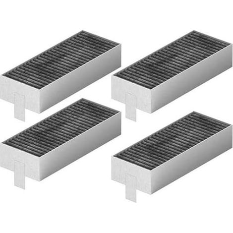 Ortviai Lot de 4 Filtres à Charbon pour Hotte Aspirante - Compatible avec Siemens HZ9VRCR0, Bosch HEZ9VRCR0, Neff Z821VR0 - Filtre de Circulation d'Air Haute Performance - 19,2 x 7,5 x 3,5 cm