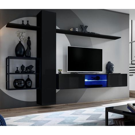 Ensemble Meuble TV "Switch V" 270cm Noir (1/4)