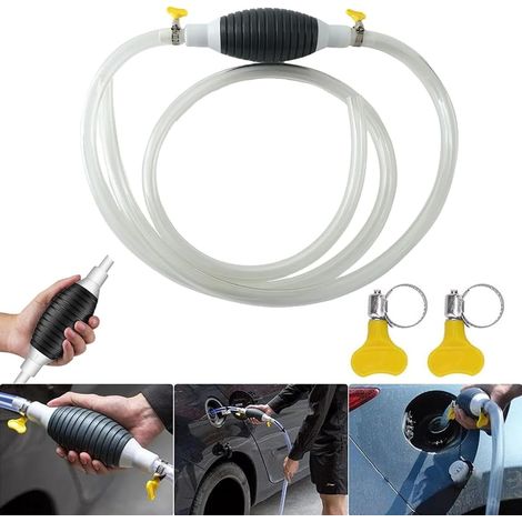 Pompe à Main Pompe à Huile D'aspiration de Liquide Multifonctionnelle Pompe D'aspiration D'huile Avec Tuyau Pompe à Huile à Pince Métallique Adaptée à L'eau, à L'essence, au Diesel (1/4)