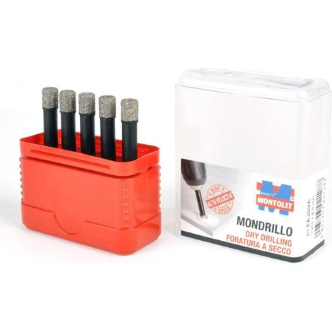 Kit di 5 frese diamantate a secco e umido Montolit mondrillo faj08 8 mm