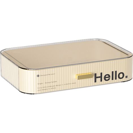 Boîte de rangement cosmétique de bureau, panier de rangement type tiroir pour maquillage, organisateur de cosmétiques grande capacité avec tiroir empilable pour coiffeuse de salle de bain (1/5)
