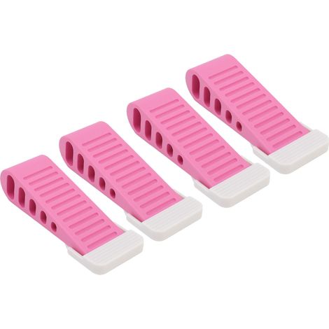 4 pièces Cales de Porte en Caoutchouc Rose Empilables, Accessoires sans Perçage pour Salon et Salle de Bain (1/5)