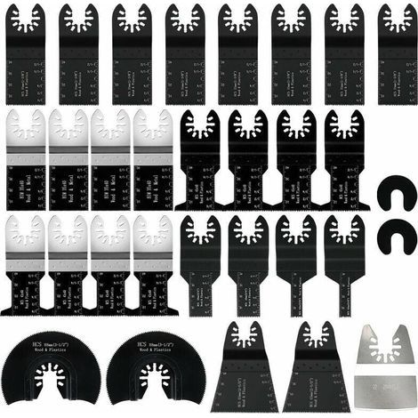Lot de 31 lames de scie oscillante multi-outils, accessoire multi-outil oscillant, lames de scie universelles pour Bosch Dewalt Makita coupe des clous de carrelage d'angle en bois (1/5)