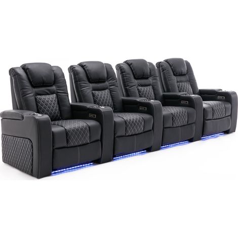 BROADWAY CINEMA SOFA 4 SEATER BLACK / WHITE