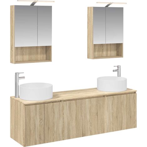 Bathroom Cabinet Set 5 pcs Sonoma Oak Engineered Wood vidaXL (1/5)