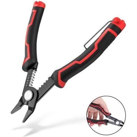 Pince Coupante, Pince à Dénuder Multifonction 3 en 1 et Pince à Dénuder Pour électricien, Pince Coupe-Câbles 20-10 Awg Avec Poignée Ergonomique et Durable (1/4)