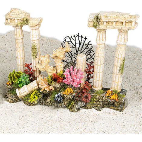 Colonnes antiques romaines 42 cm avec bulleur Décoration aquarium - Vadigran (1/2)