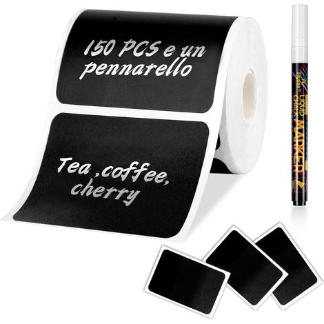150pcs Reusable Self-Adhesive Label Kit for Kitchen Organizing with Liquid Chalk Markers, Removable Chalkboard Labels for Decorating Your Kitchen Storage Room (1/5)