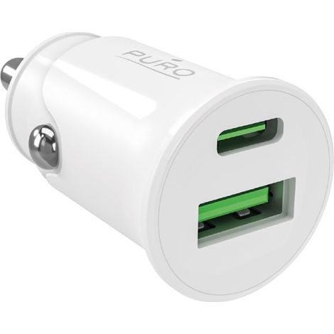 Cargador de coche USB-A USB-C Power Delivery de 20 W - Blanco (1/2)