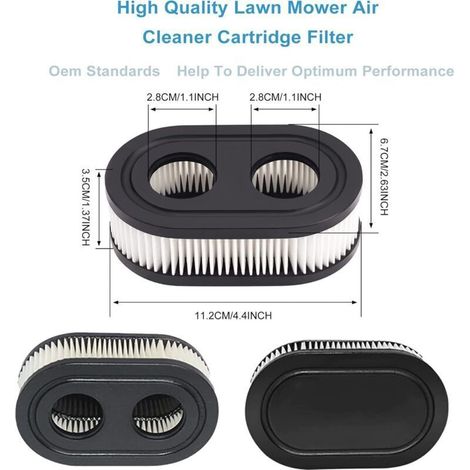 Filtre à cartouche pour filtre à air 593260, 798452, 334404, filtres de rechange pour tondeuse à gazon (moteurs 4247, 5432, 5432k, 09P00, 09P702, 550E, 500EX, 550EX, 625, 575EX) (2 pièces) (1/3)
