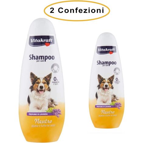Vitakraft shampoo neutro per cani di tutte le razze profumo lavanda 2 confezioni da 250 ml