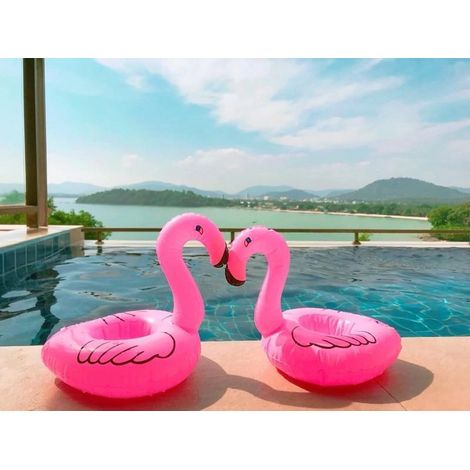 Porte-gobelet Piscine Gonflable 3 pièces Flamant rose