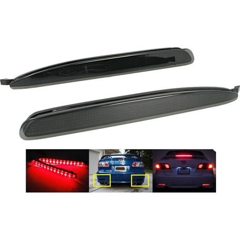 Kit 2 Fanali Posteriori A Led Nero Fume Per Mazda 6 Atenza GG Rear Bumper Reflector Tail Brake Light (1/3)