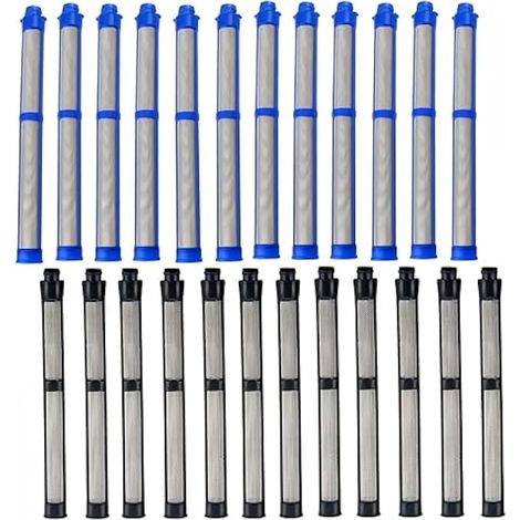Lot de 24 filtres à peinture sans air 60 et 100 mailles pour pistolets de pulvérisation Contractor PC, Contractor II FTx – Filtres de rechange haute performance (12 paquets 287032 et 12 (1/4)