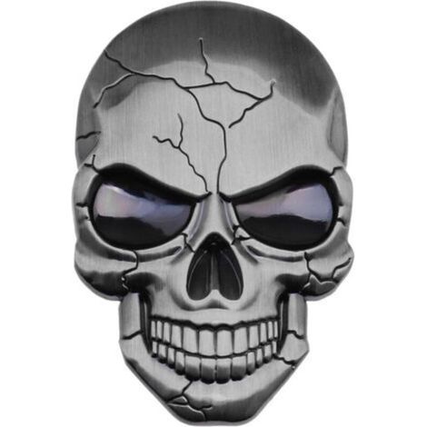 Autocollant de Voiture 3D Métal Decal Crâne Punisher Étanche Décoration Logo Crâne Emblème Badge Decal pour Voiture Camion Moto Réfrigérateur Ordinateur Porte Argent (1/5)