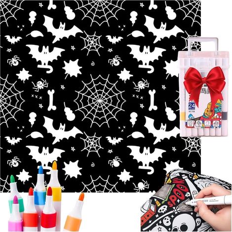 CCYKXADIY Coloring Blanket with Markers - Color Your Own (C) 150x120cm (1/5)