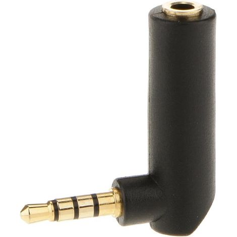 Adaptateur 3.5mm Mâle Jack À Femelle Angle Droit De L'audio Numérique 4 Pôles (1/3)