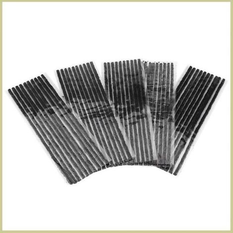 Bandes de caoutchouc noires pour réparation de crevaison de pneu sans chambre à, réparation rapide et efficace, aucune colle (1/4)